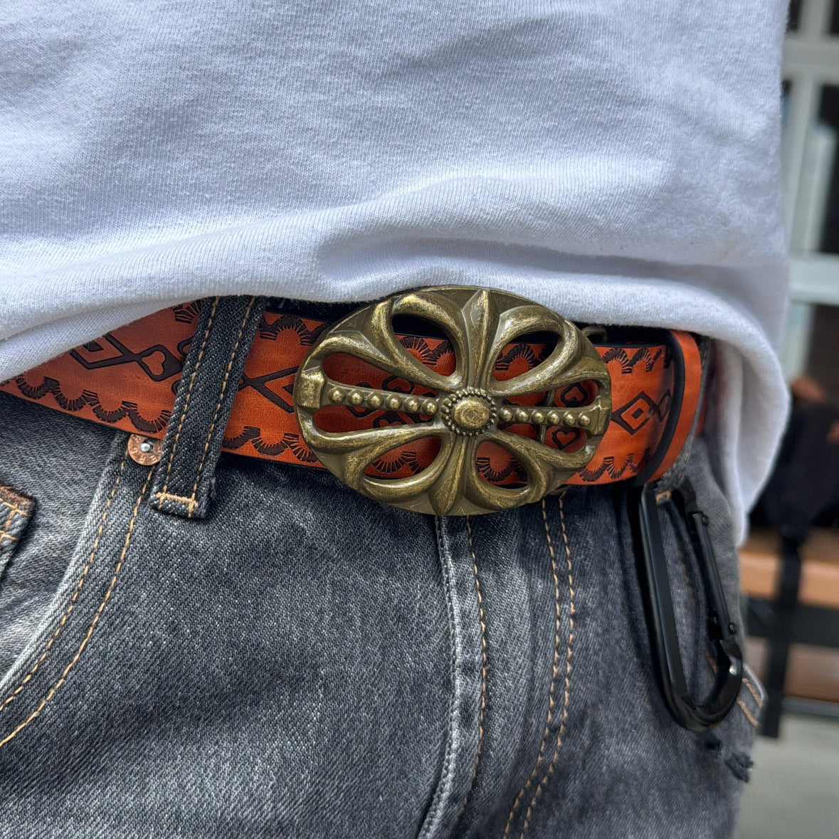 IGNRNT Studios Aztec Western Belt – Orange