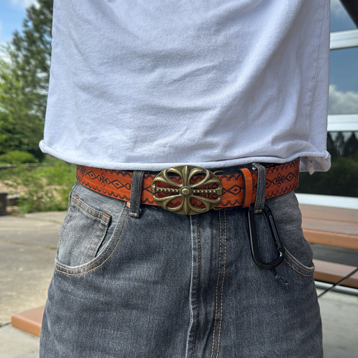 IGNRNT Studios Aztec Western Belt – Orange