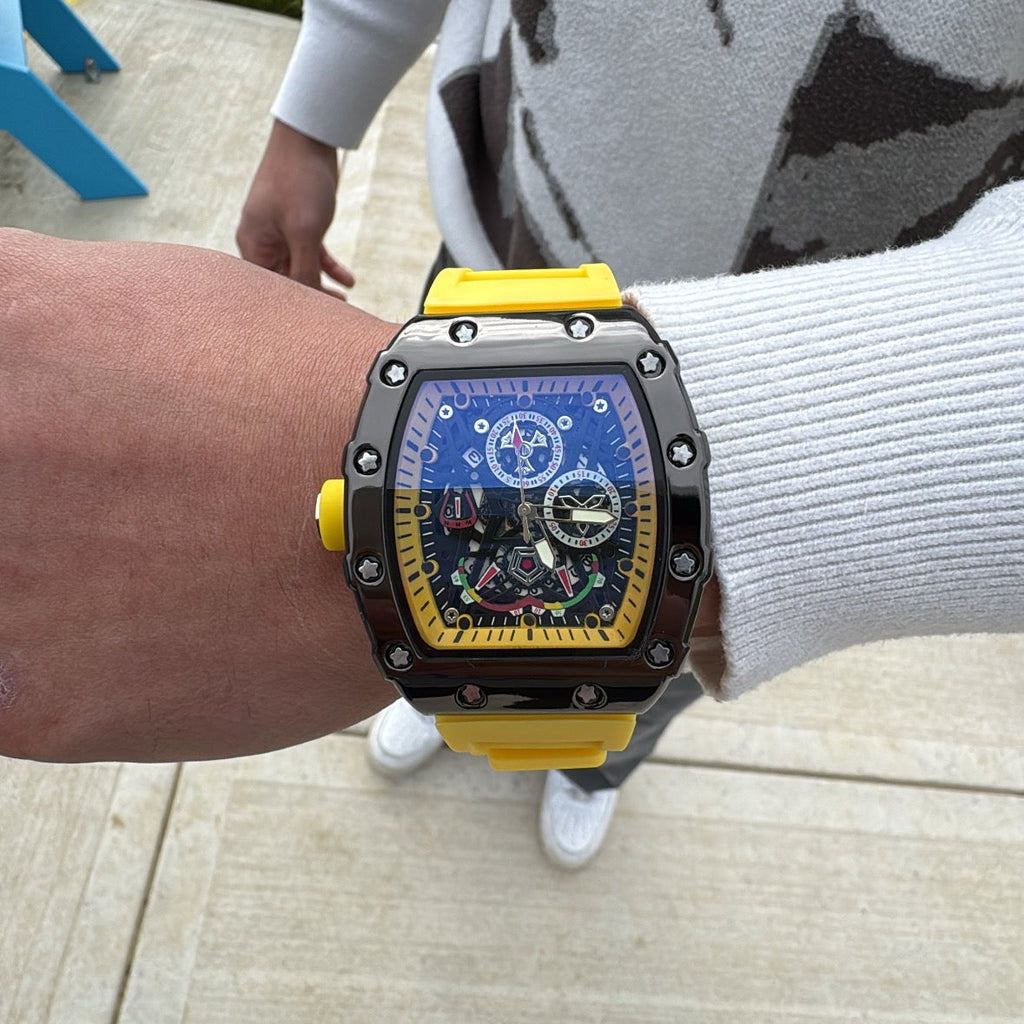 IGNRNT Studios Yellow Skeleton Watch - Black/Yellow