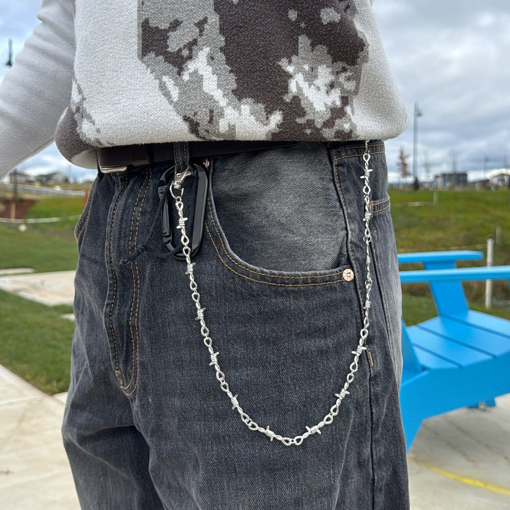 IGNRNT Studio Silver Barbed Wire Belt Chain