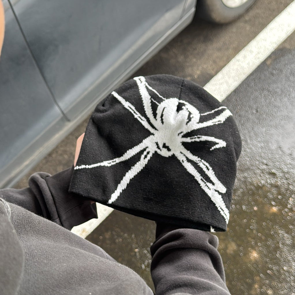 IGNRNT Studios Black Spider Knit Beanie