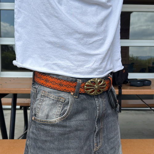 IGNRNT Studios Aztec Western Belt – Orange
