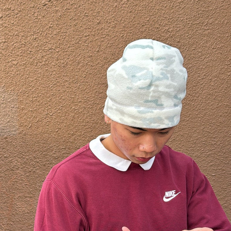 IGNRNT Studios Snow Camo Beanie - White