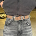 IGNRNT Studios Western Tooled Leather Belt – Silver Buckle
