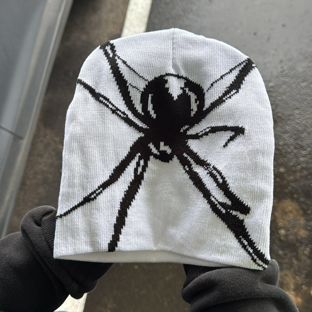 IGNRNT Studios White Spider Knit Beanie