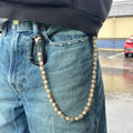 IGNRNT Studios Gold Pearl Link Belt Chain - Gold/White