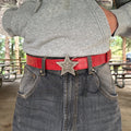 IGNRNT STUDIOS Red Croc Star Buckle Belt – Vintage Western Style