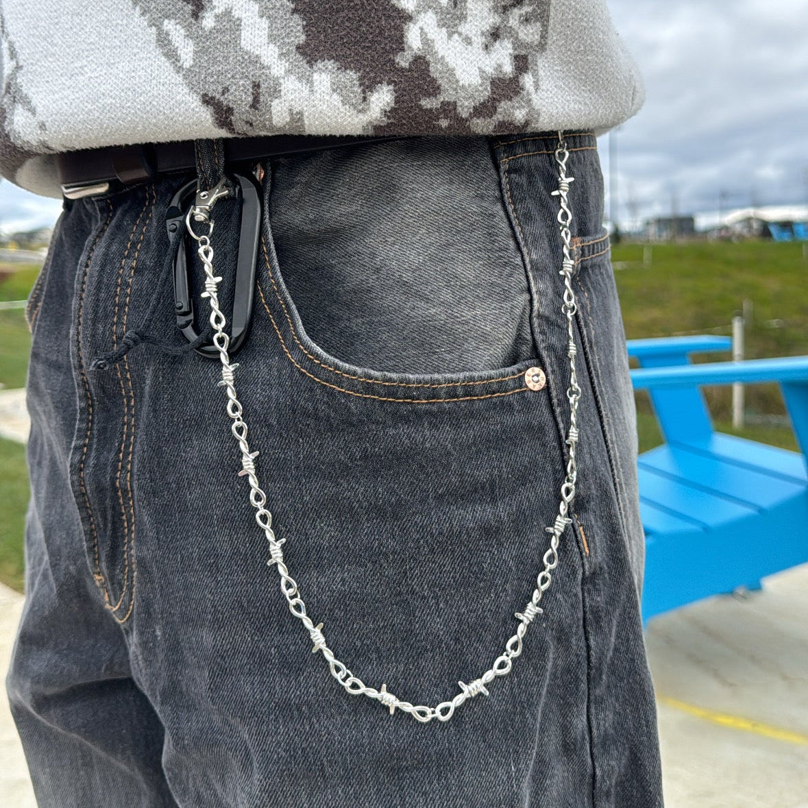 IGNRNT Studio Silver Barbed Wire Belt Chain