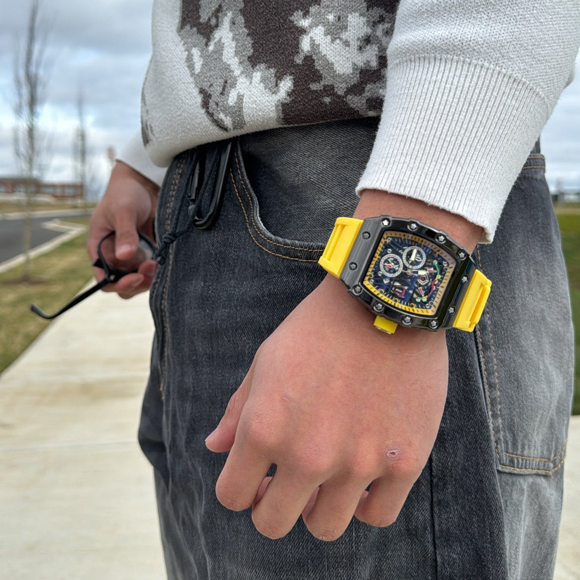 IGNRNT Studios Yellow Skeleton Watch - Black/Yellow