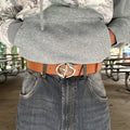 IGNRNT Studios Tan Silver Star Buckle Belt