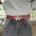 IGNRNT STUDIOS Vintage Western Star Buckle Belt – Burgundy