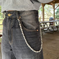 IGNRNT Studio Silver Pearl Link Belt Chain - Silver/White