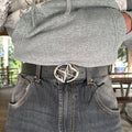 IGNRNT Studios Silver Chrome Star Buckle Belt – Black