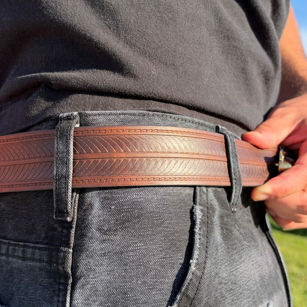 IGNRNT Studios Brown Western Revolver Belt – Antique Gold