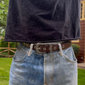 IGNRNT Studios Brown Croc Western Belt – Silver Buckle