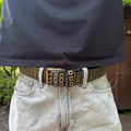 IGNRNT Studios Black Triple Grommet Belt - Gold