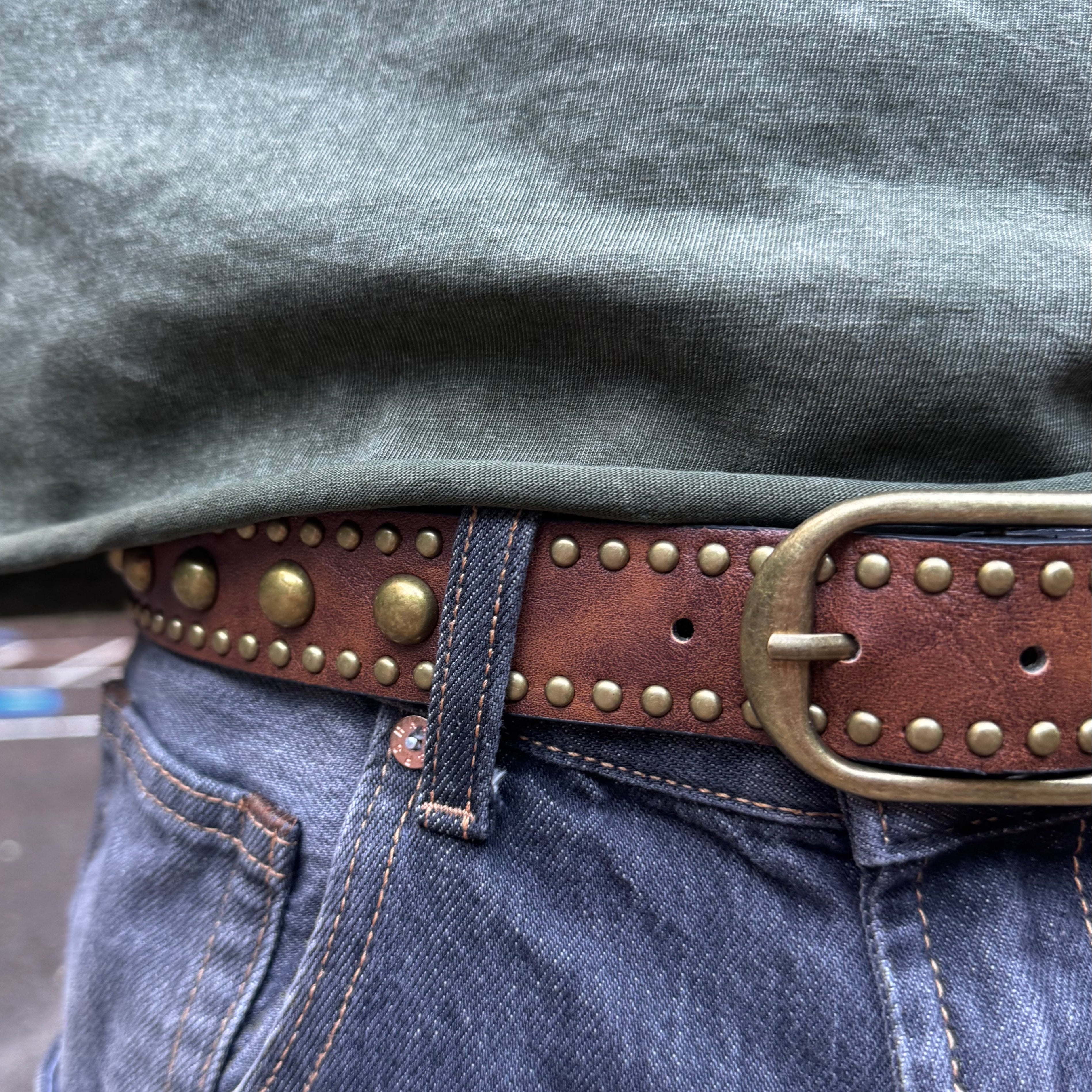 IGNRNT Studios- Brown Vintage Studded Belt