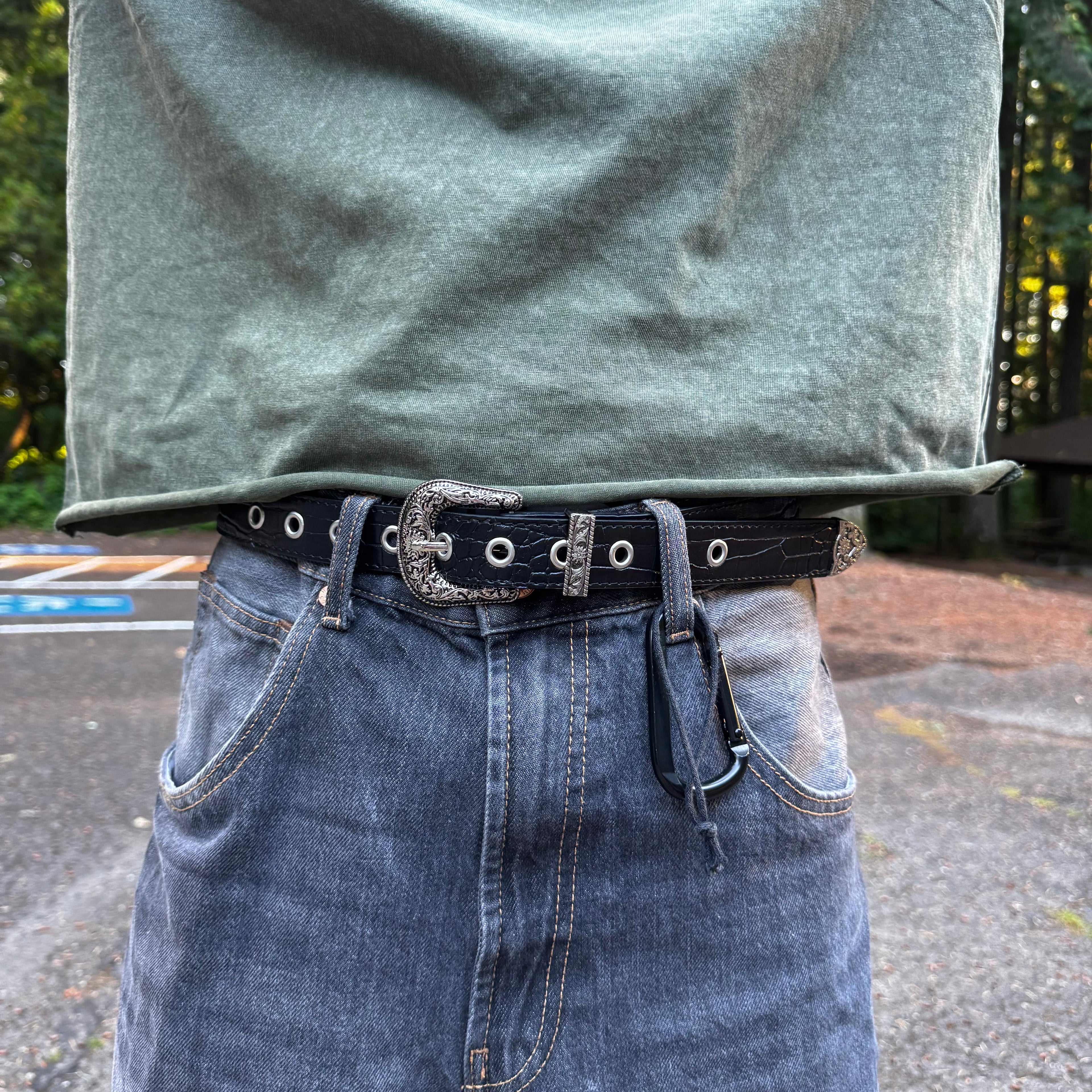 NRNT Studios- Black Grommet Western Belt