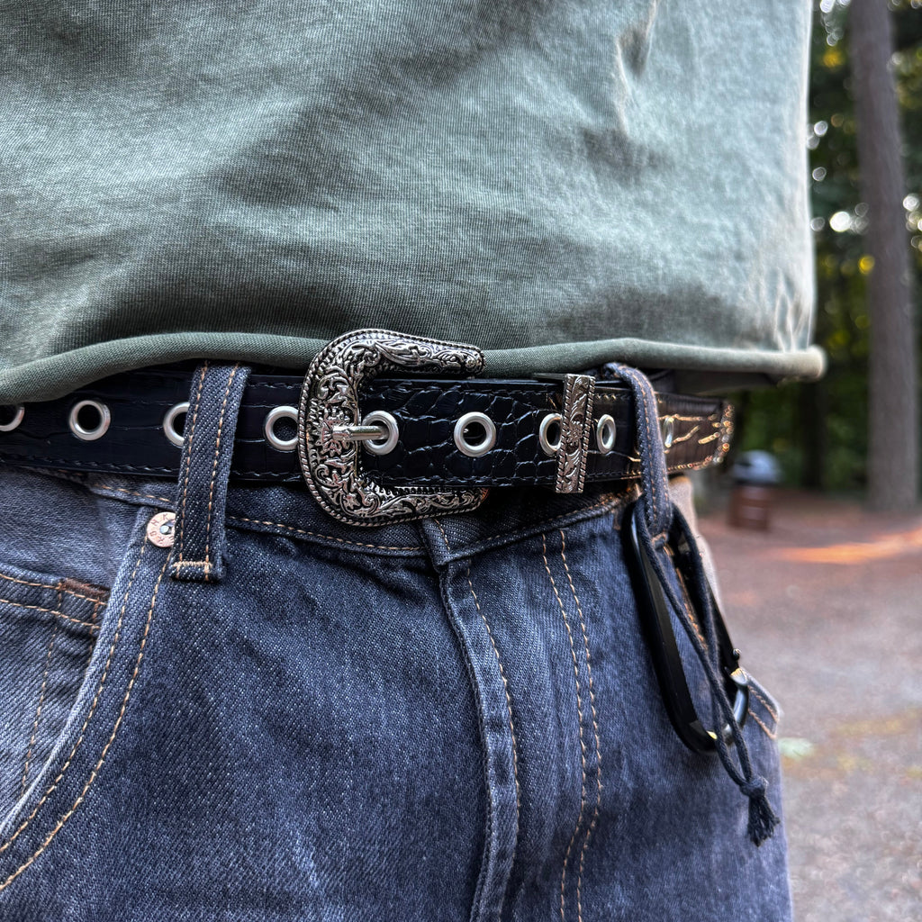 NRNT Studios- Black Grommet Western Belt