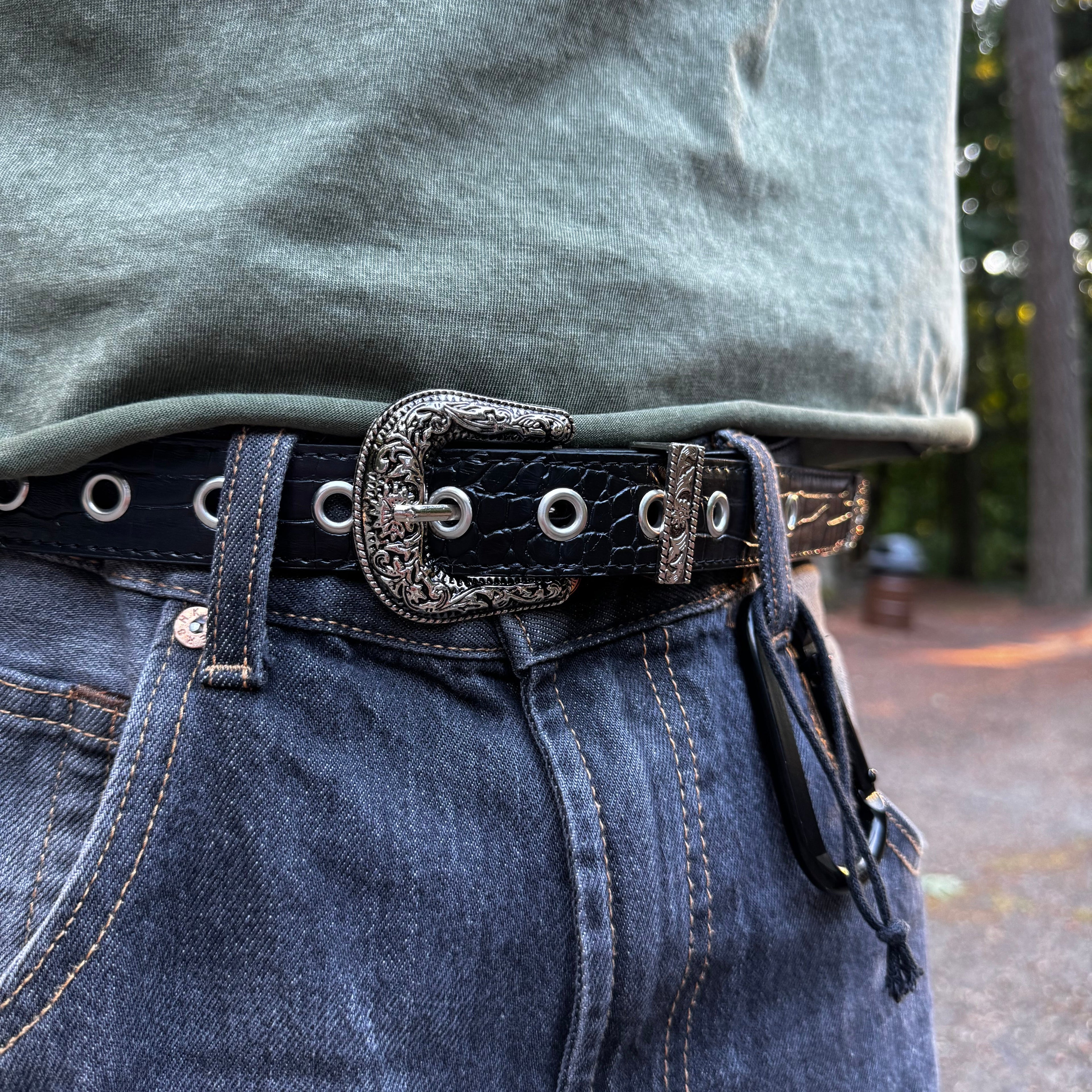 NRNT Studios- Black Grommet Western Belt