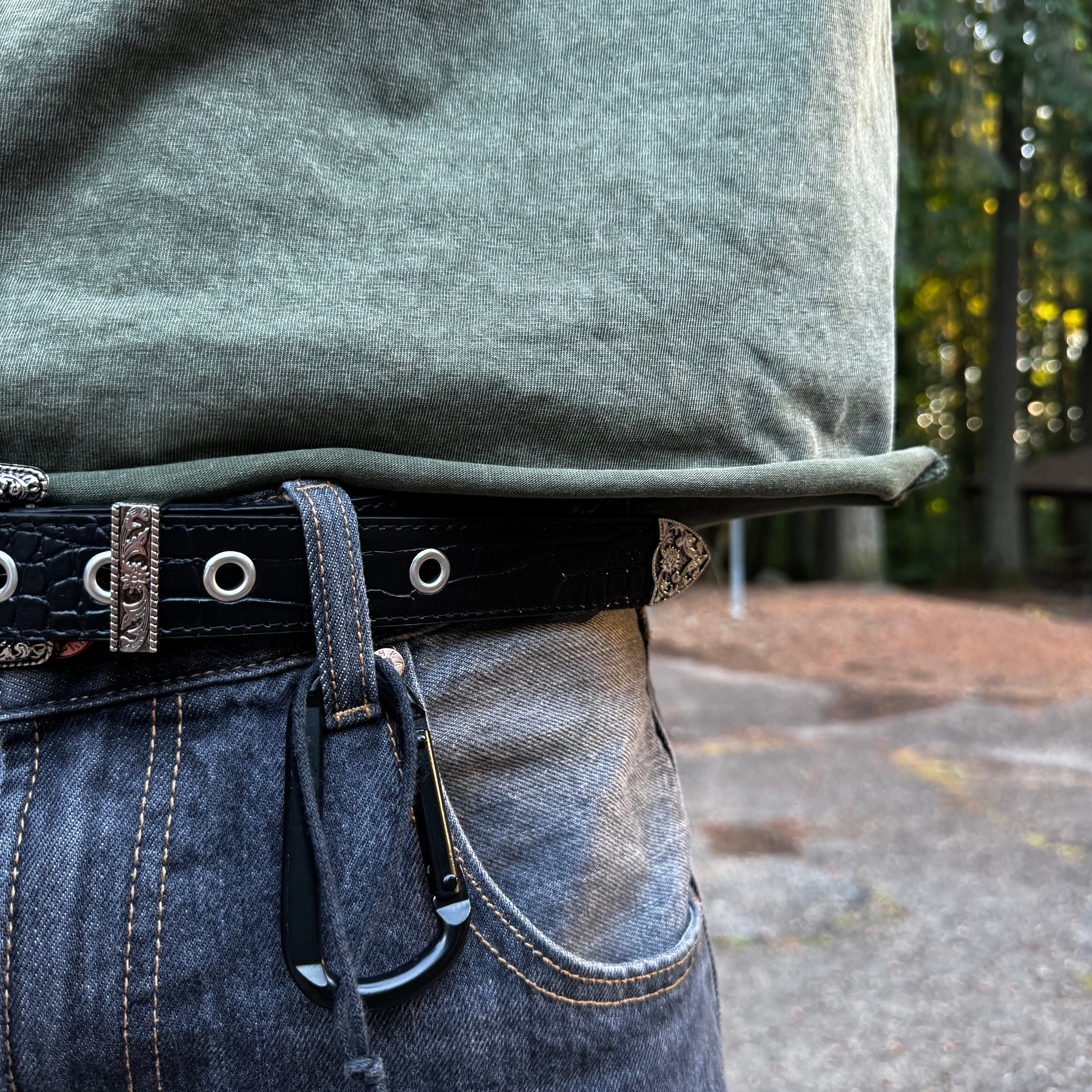 NRNT Studios- Black Grommet Western Belt