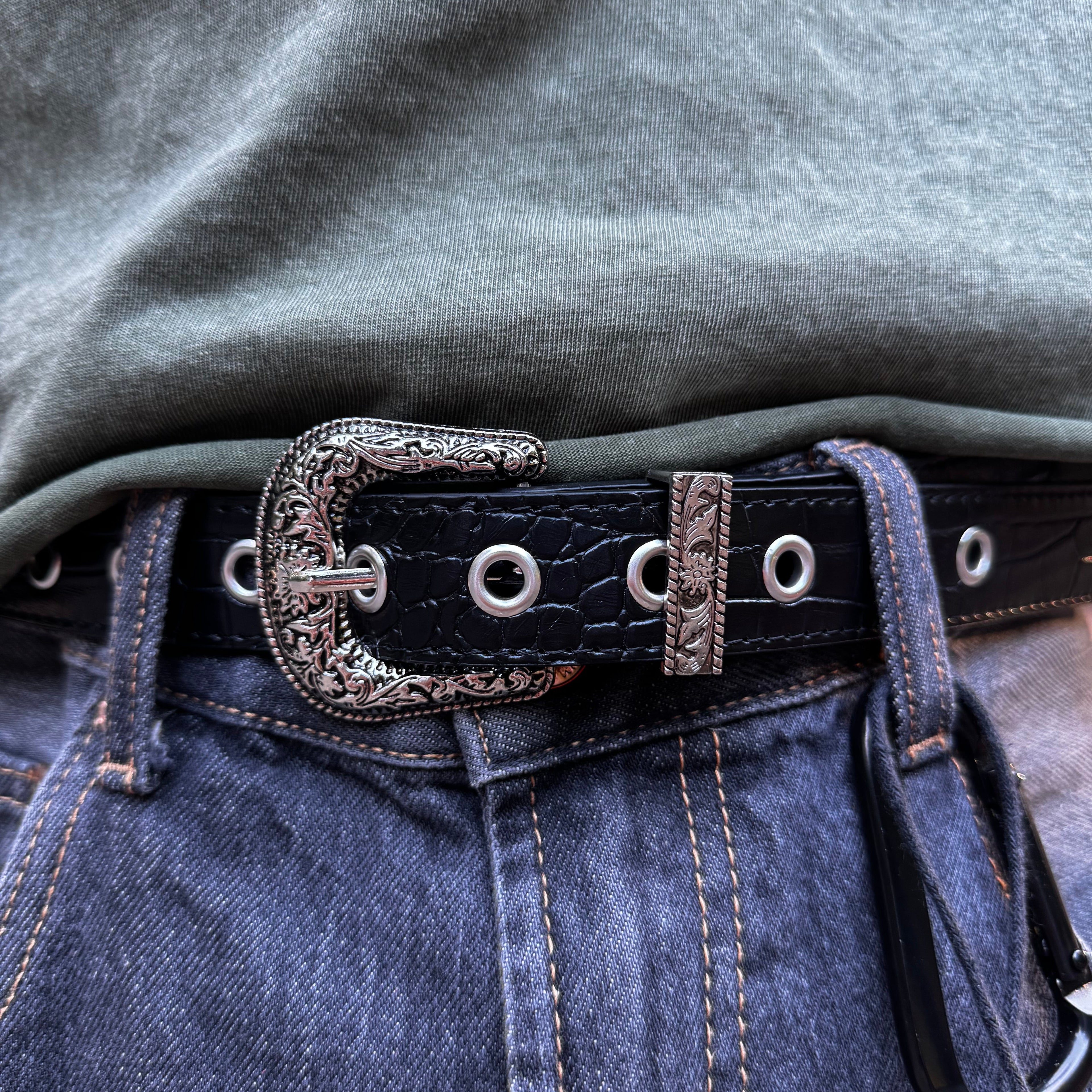 NRNT Studios- Black Grommet Western Belt