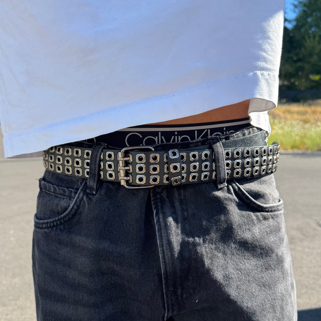 IGNRNT Black Studios Triple Grommet Belt - Graphite