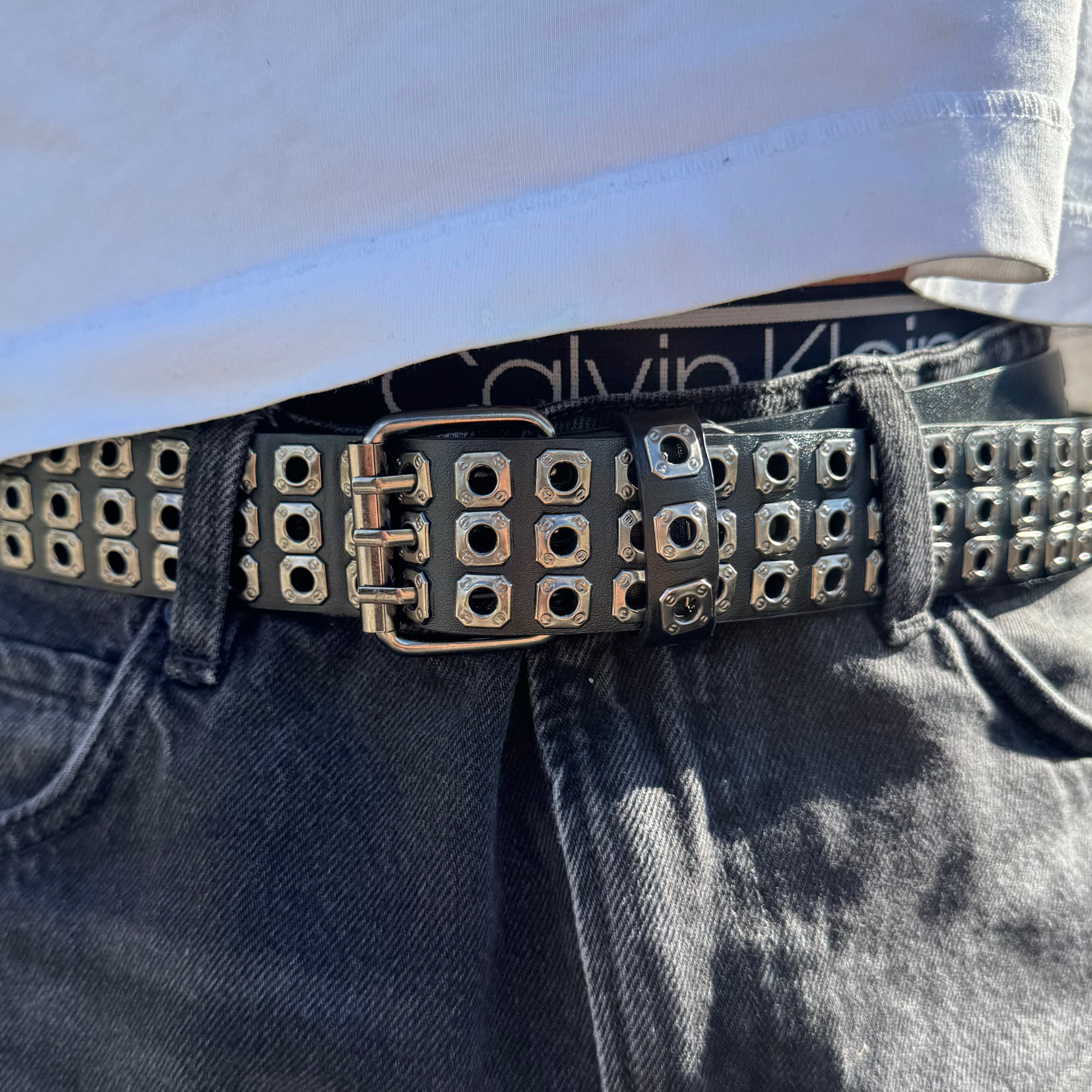 IGNRNT Black Studios Triple Grommet Belt - Graphite