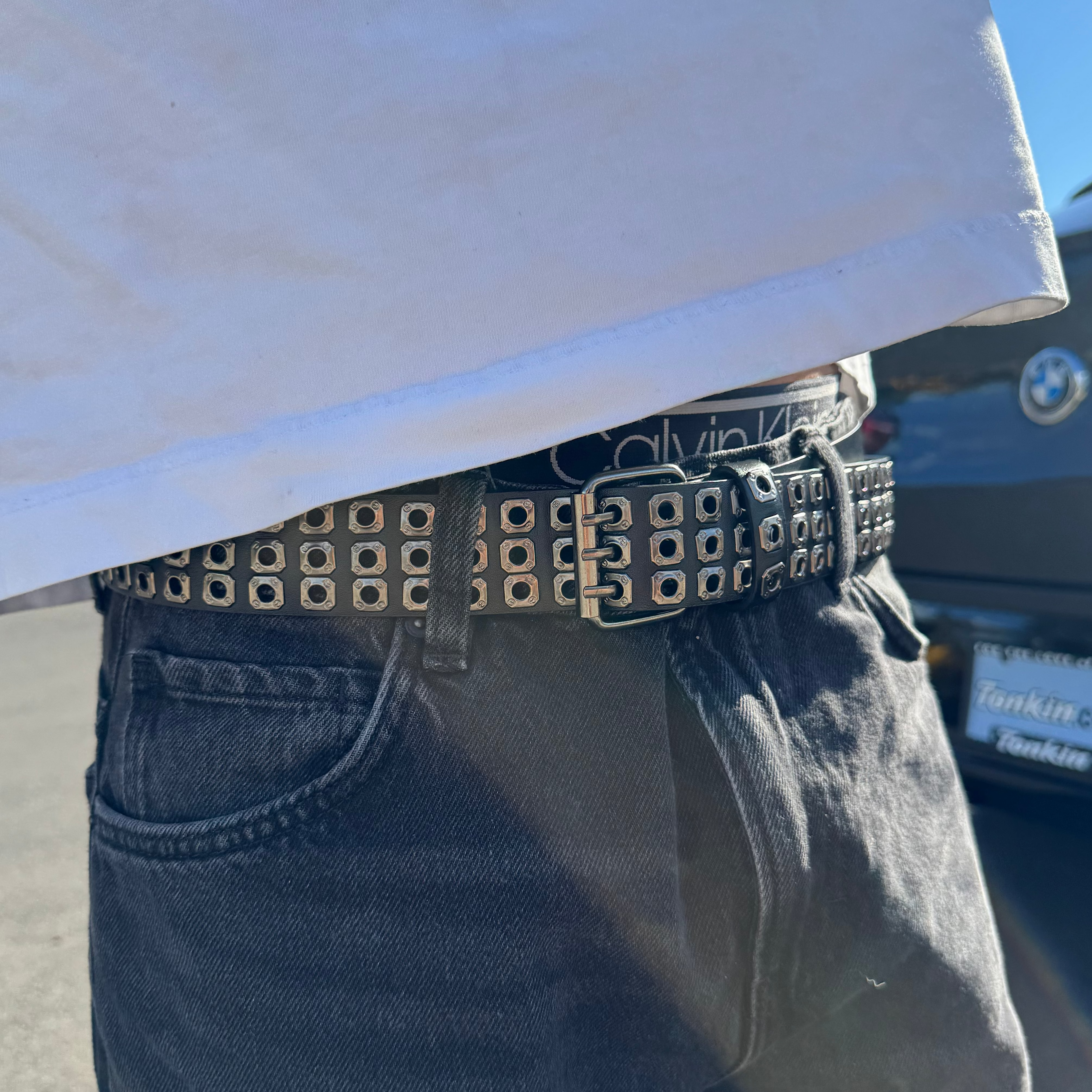 IGNRNT Black Studios Triple Grommet Belt - Graphite