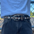 IGNRNT Studios Cow Print Studded Double Layer Belt