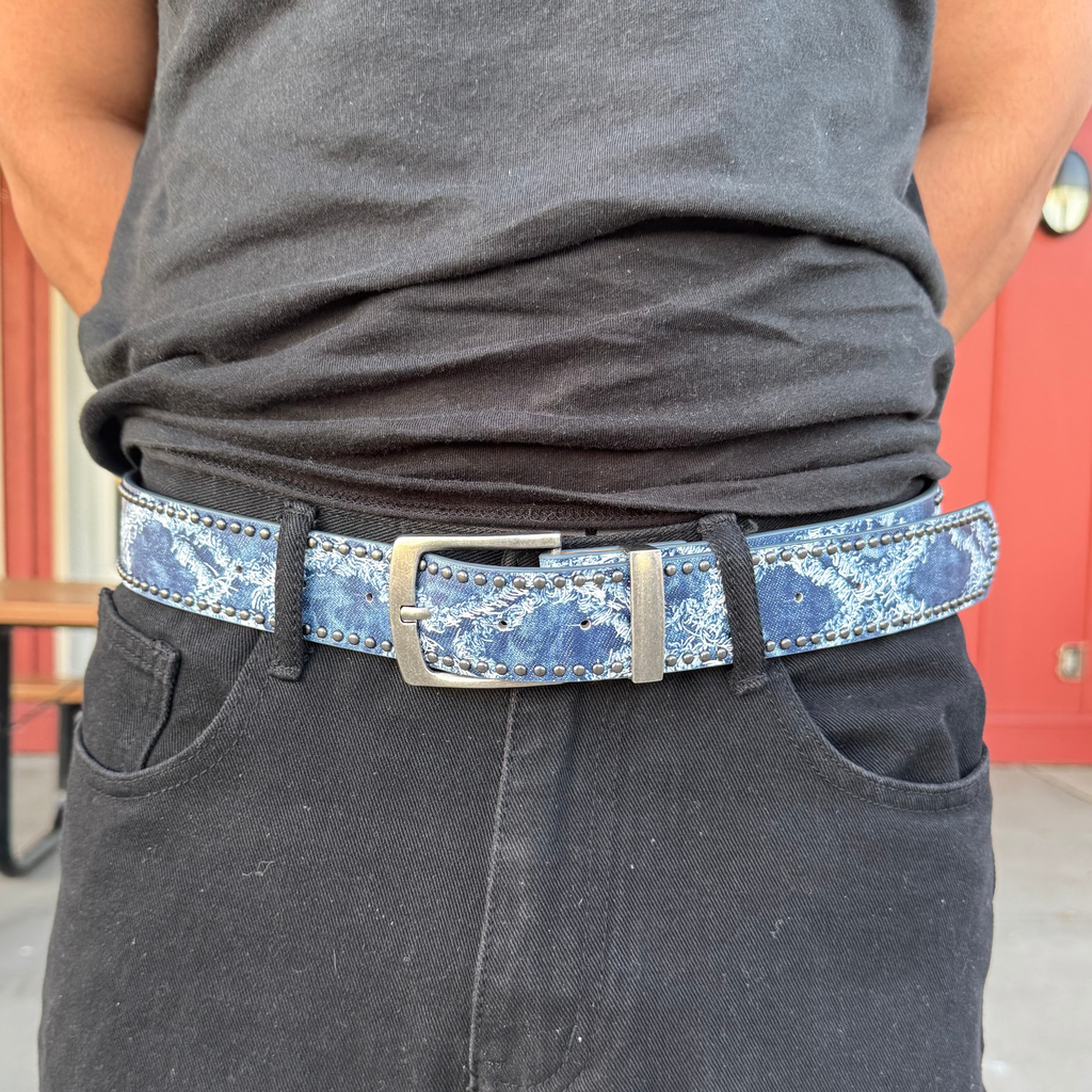 IGNRNT Studios Blue Wash Studded Belt