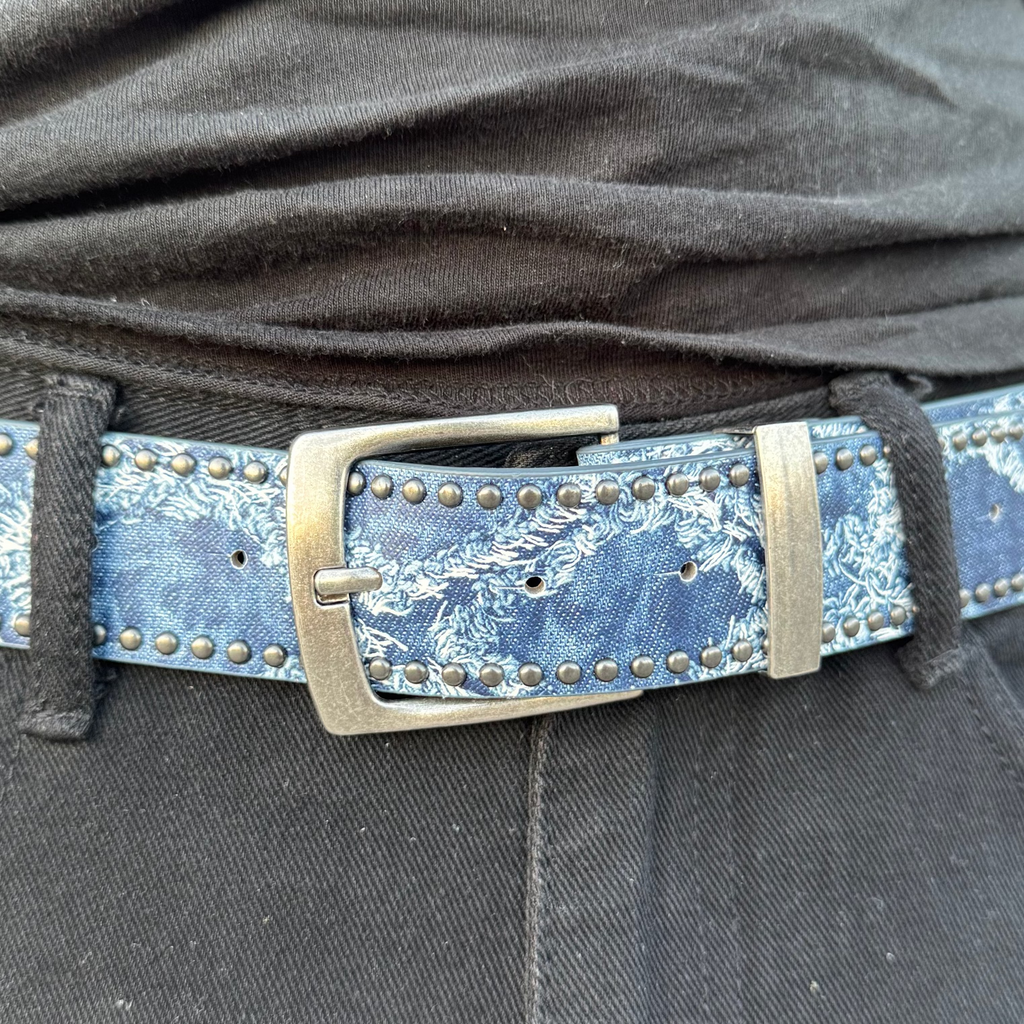 IGNRNT Studios Blue Wash Studded Belt