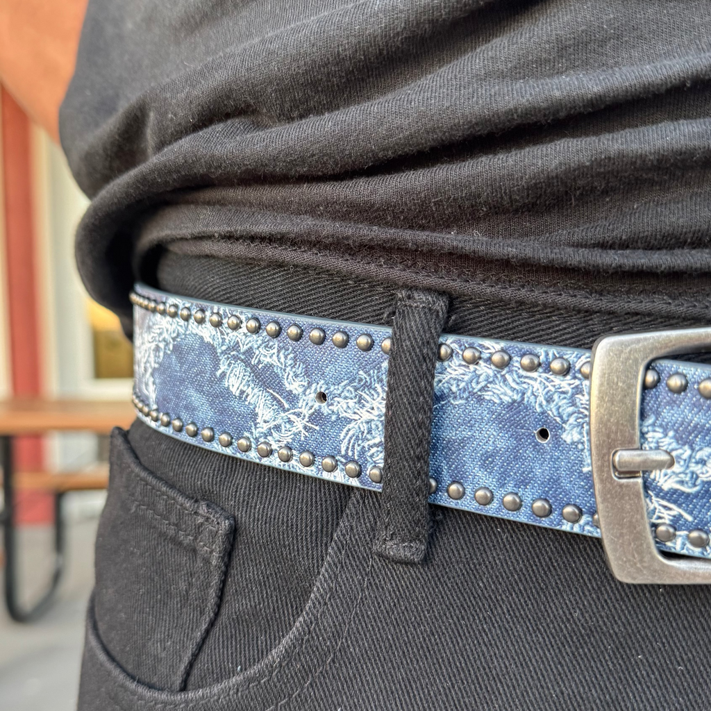 IGNRNT Studios Blue Wash Studded Belt