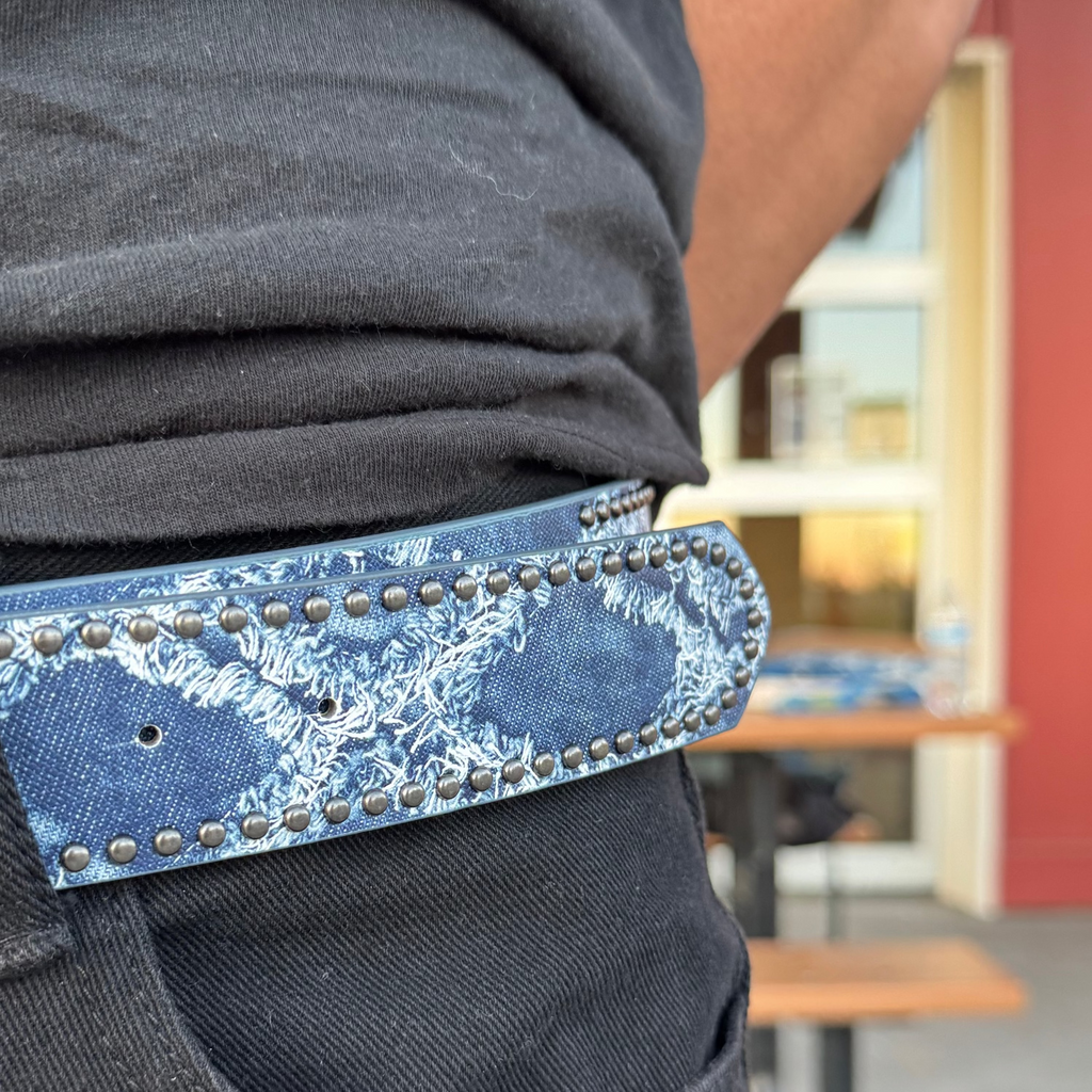 IGNRNT Studios Blue Wash Studded Belt