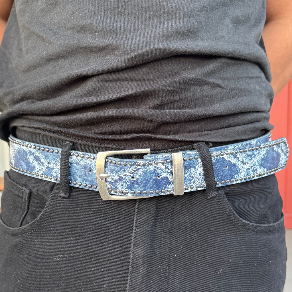 IGNRNT Studios Blue Wash Studded Belt