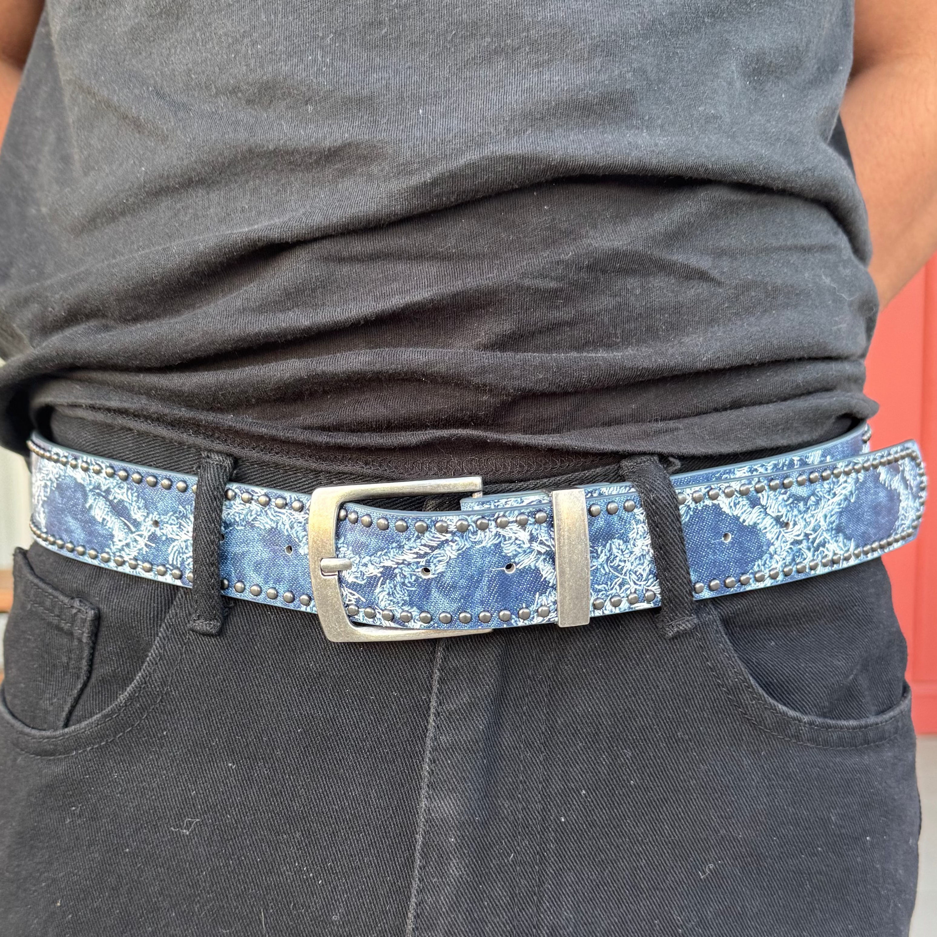IGNRNT Studios Blue Wash Studded Belt