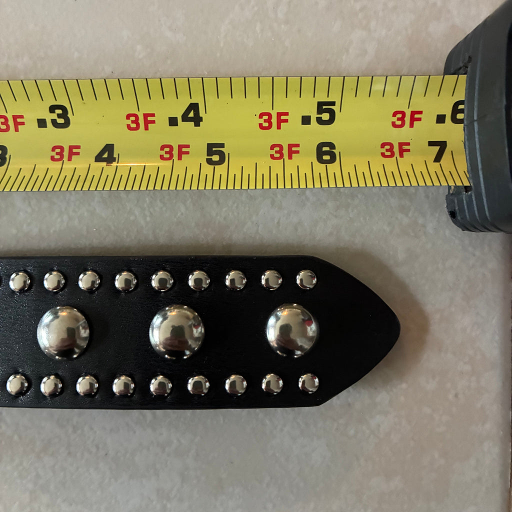 IGNRNT Studios - Black Leather Three Row Studded Belt